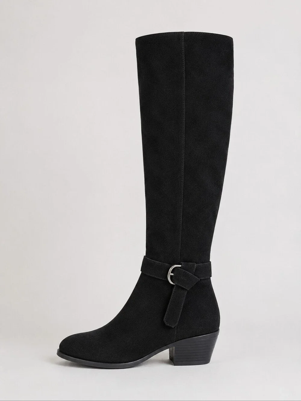 Style & Co Women's Omahaa Western Belt Boots Knee High Noots Black Size 5.5